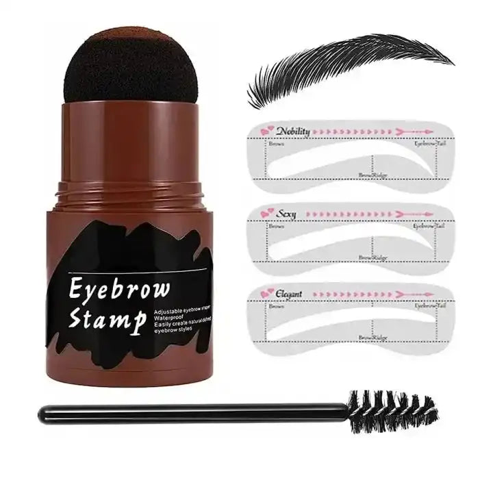 Eye Brow Stamper One Step Eyebrow Stamp Shaping Kit Brow Powder Stamp Makeup With 3 Reusable Eyebrow Stencils And Eyebrow Pen Brushes Hairline - Link Lift Shop