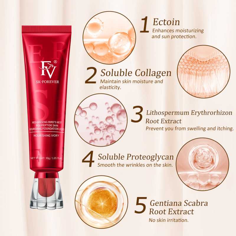 FV Full-Coverage Liquid Foundation – Waterproof, Long-Lasting Matte Finish with Concealer - Link Lift Shop