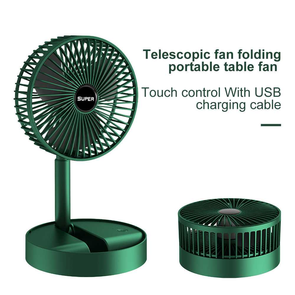 Rechargeable – Portable Telescopic Folding Fan Table Desk Fan | 3 Speeds Adjustable Height Fan - Link Lift Shop