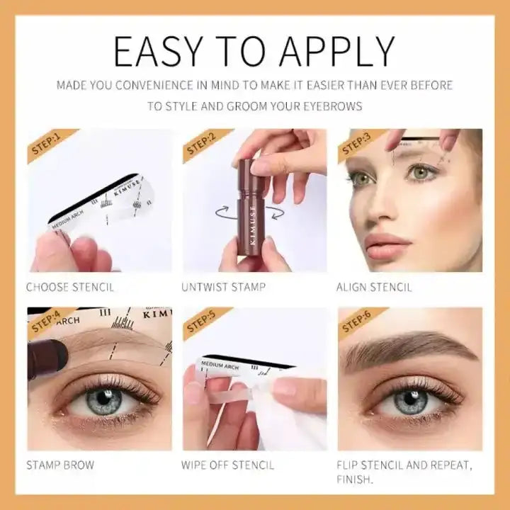 Eye Brow Stamper One Step Eyebrow Stamp Shaping Kit Brow Powder Stamp Makeup With 3 Reusable Eyebrow Stencils And Eyebrow Pen Brushes Hairline - Link Lift Shop