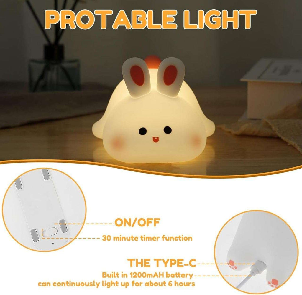 USB Rechargeable Cute Silicon Rabbit Desk Lamp - Link Lift Shop