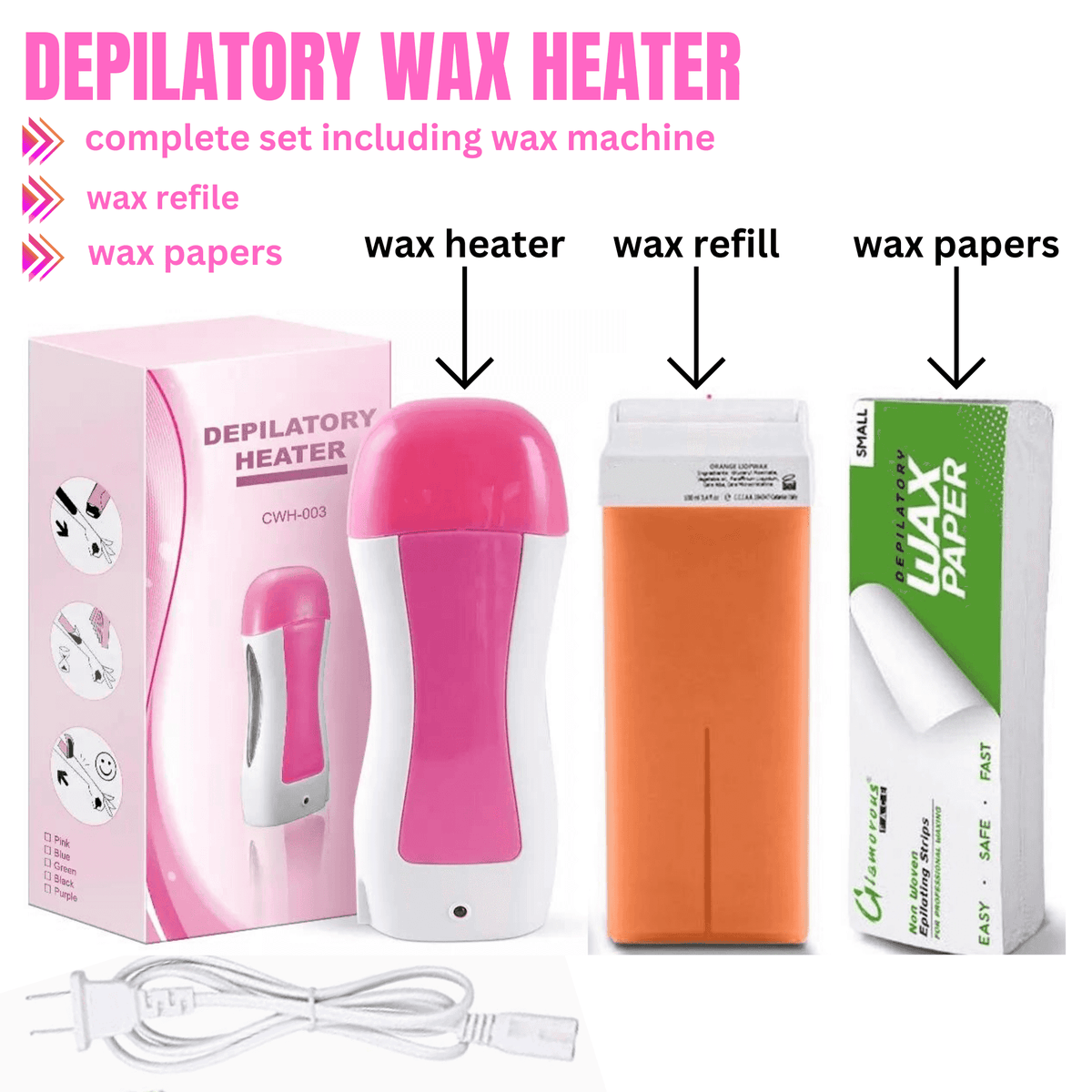 Electric Wax Heater Machine & Hair Removal Tool for Body Waxing - Link Lift Shop