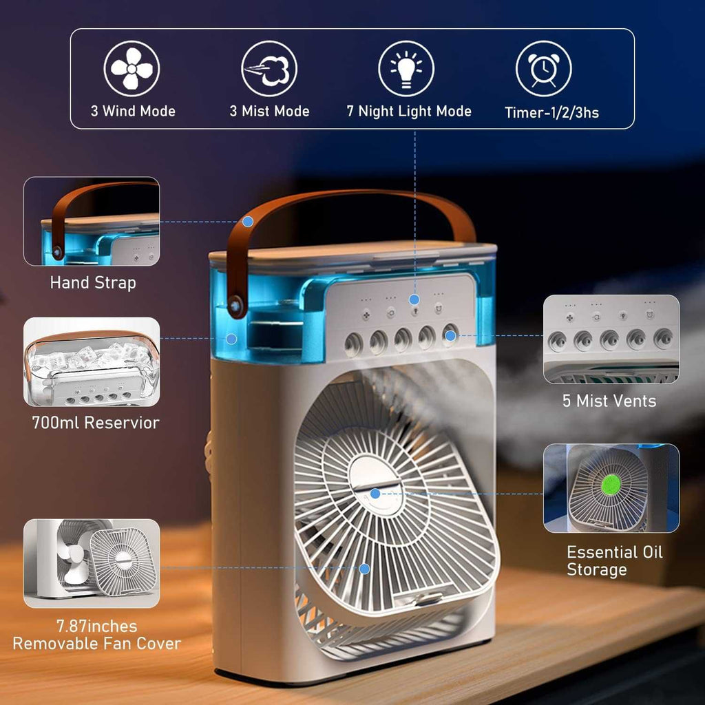 Mini Portable Air Conditioner USB Fan With Mist Water Spray – Portable Cooling Fan for Office, Kitchen & Home - Link Lift Shop