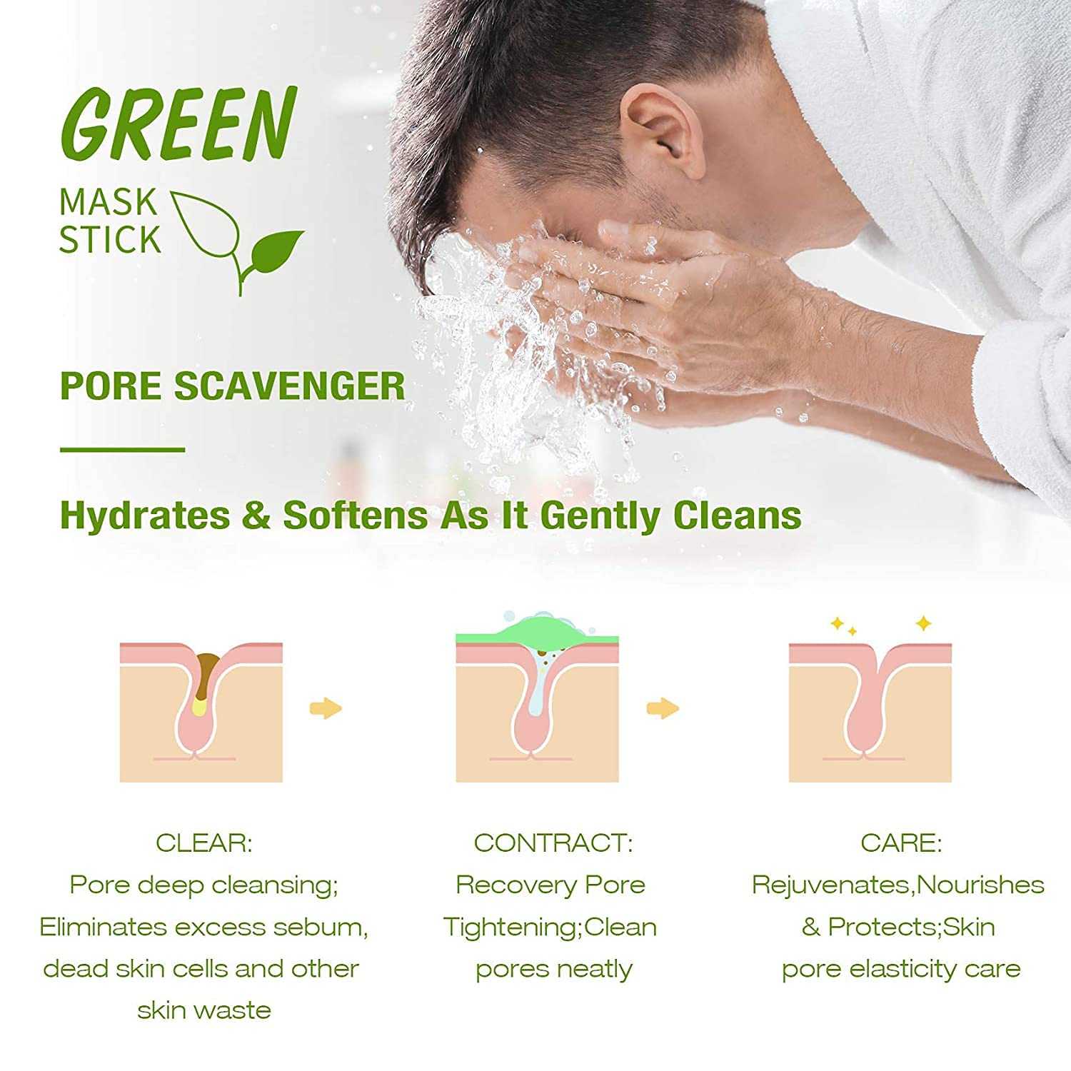 Green Tea Stick Mask for Deep Cleansing and Pore Care | Hydrating Face Masks for Acne and Blackheads - Link Lift Shop