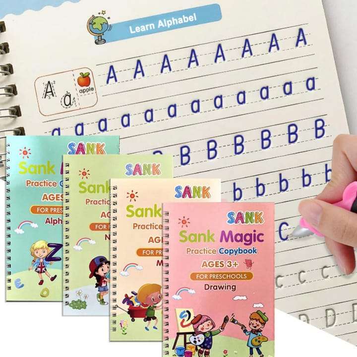 Kids Reusable Practice Book (4 Books + 1 Pen + 10 Refills) - Link Lift Shop