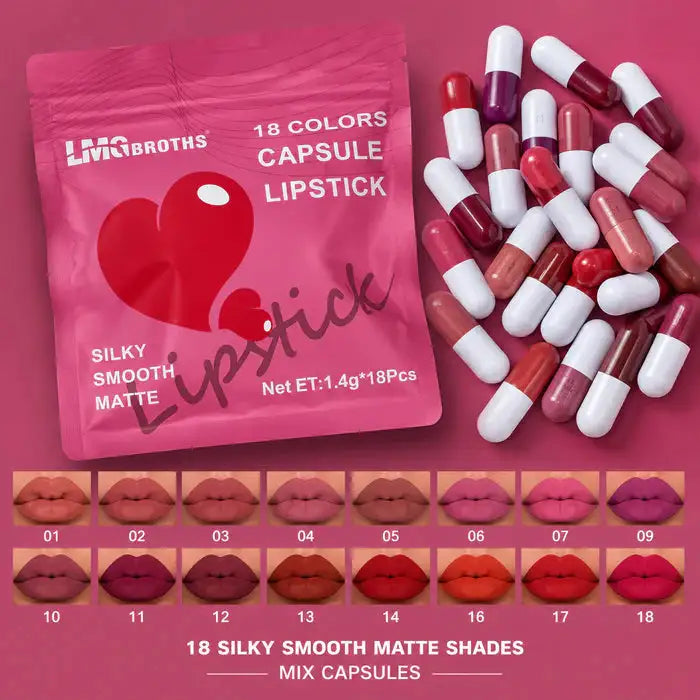 18-Colors Mini Capsule Lipstick Set