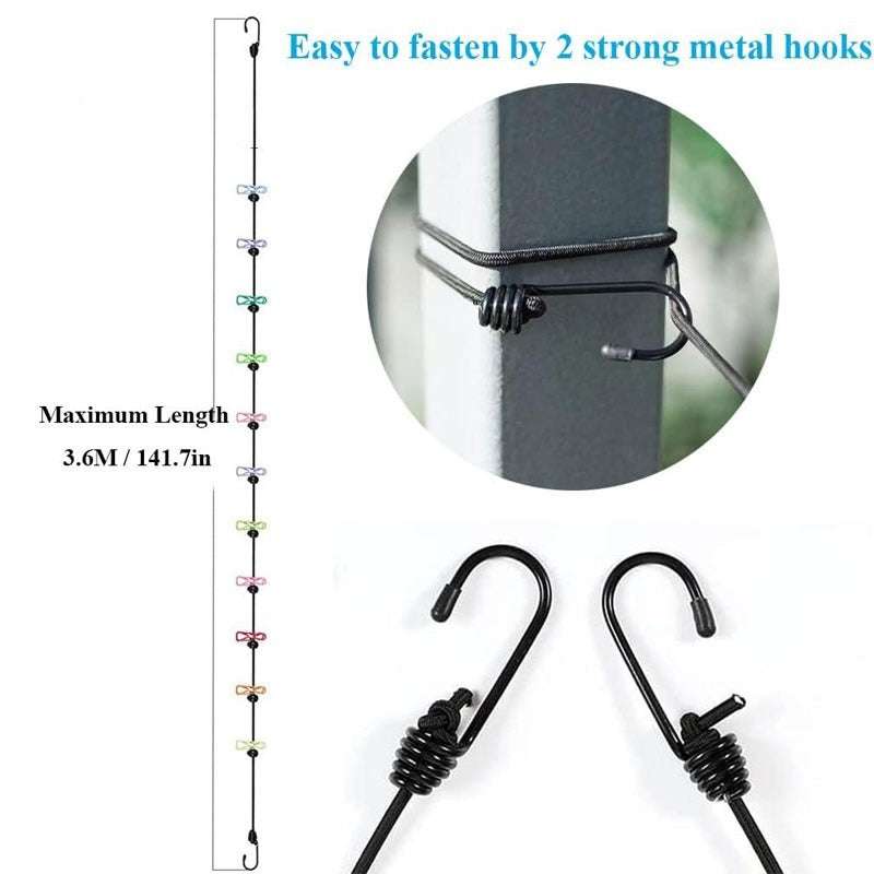 Portable Clothesline Clip – Elastic, Windproof Eco-friendly Cloth Hanging Rope For Travel Home Use | After Stretching It Become - Link Lift Shop