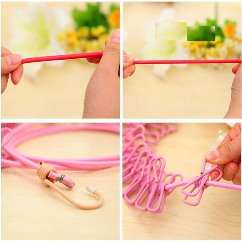 Portable Clothesline Clip – Elastic, Windproof Eco-friendly Cloth Hanging Rope For Travel Home Use | After Stretching It Become - Link Lift Shop