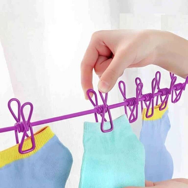 Portable Clothesline Clip – Elastic, Windproof Eco-friendly Cloth Hanging Rope For Travel Home Use | After Stretching It Become - Link Lift Shop
