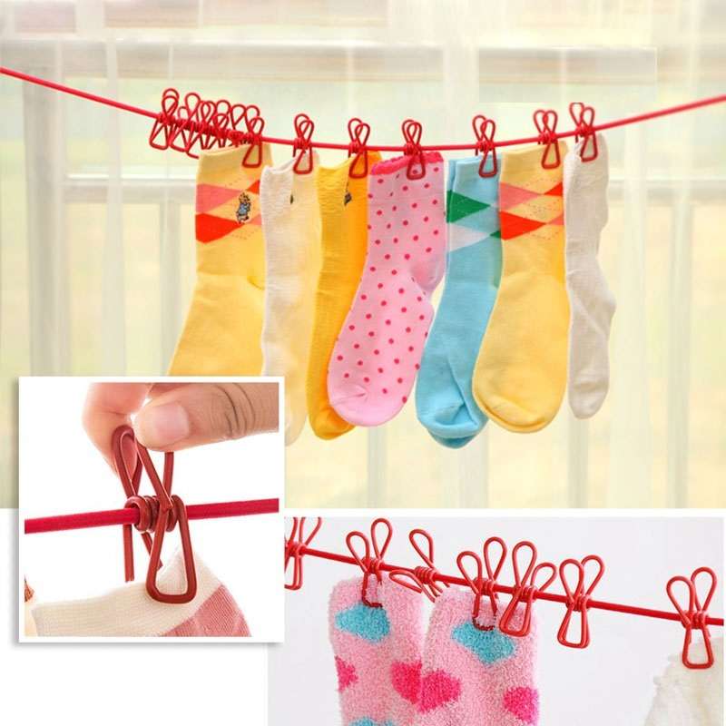 Portable Clothesline Clip – Elastic, Windproof Eco-friendly Cloth Hanging Rope For Travel Home Use | After Stretching It Become - Link Lift Shop