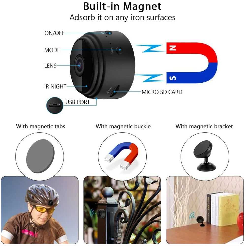A9 Mini WiFi Wireless Camera – HD Video Recorder with Night Vision & Motion Detection - Link Lift Shop