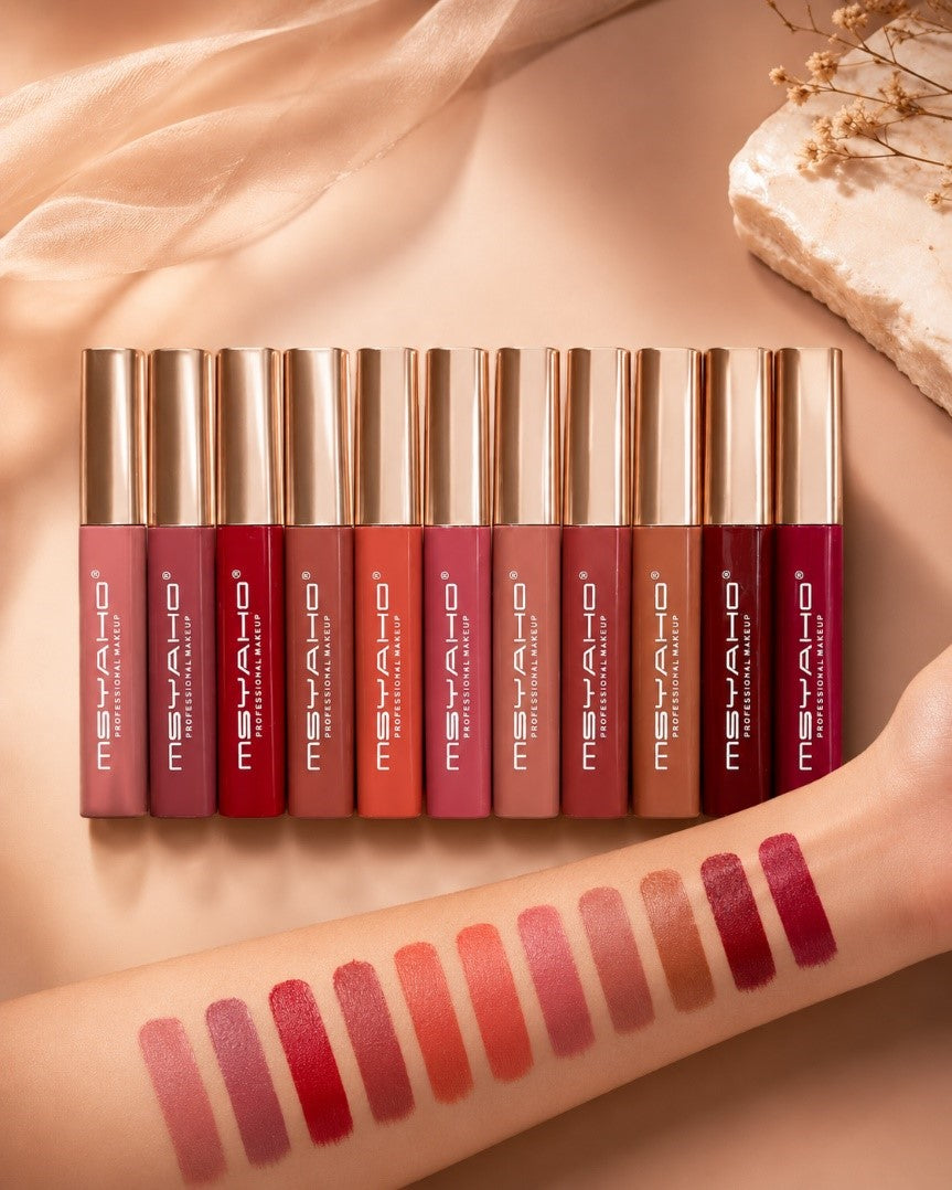 MSYAHO 12-Shade Lip Gloss Set – Long-Lasting Glossy Finish | Pack of 12