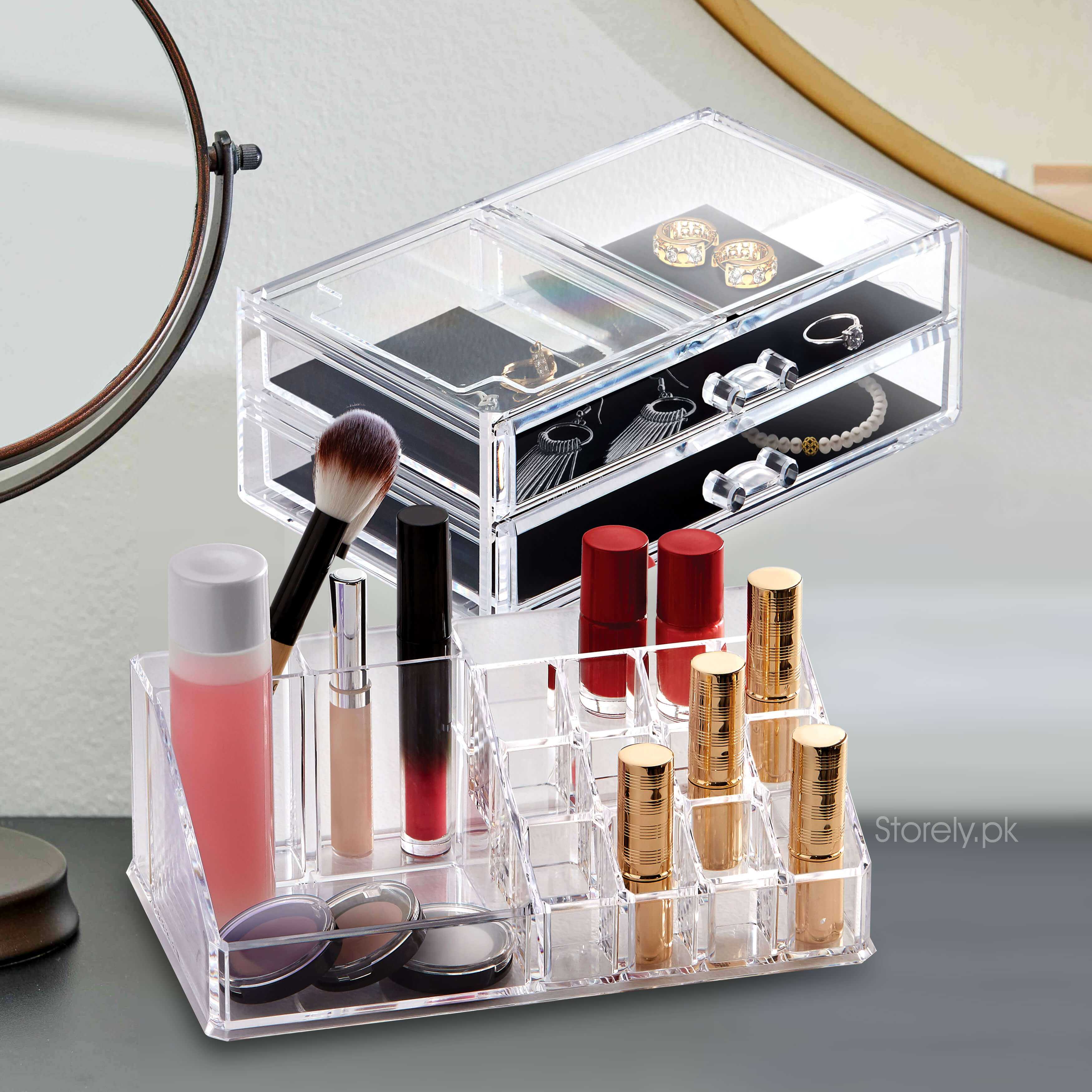 Acrylic Cosmetic Organizer With Drawer - Link Lift Shop