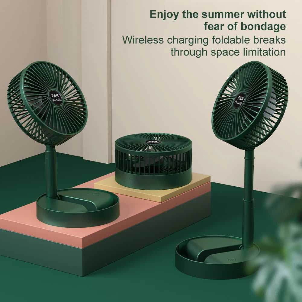 Rechargeable – Portable Telescopic Folding Fan Table Desk Fan | 3 Speeds Adjustable Height Fan - Link Lift Shop