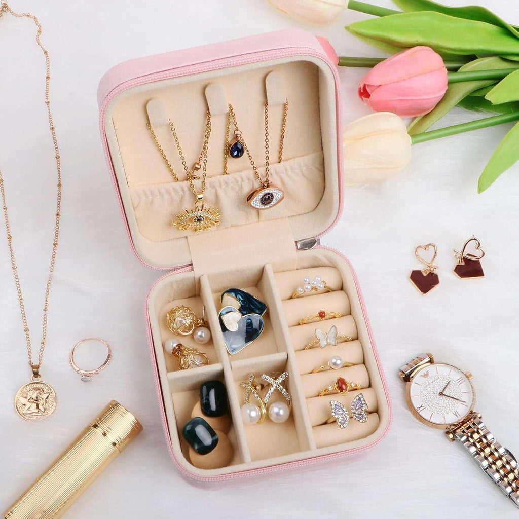 Travel Friendly Jewellery Box, PU Leather Jewellery Box - Link Lift Shop