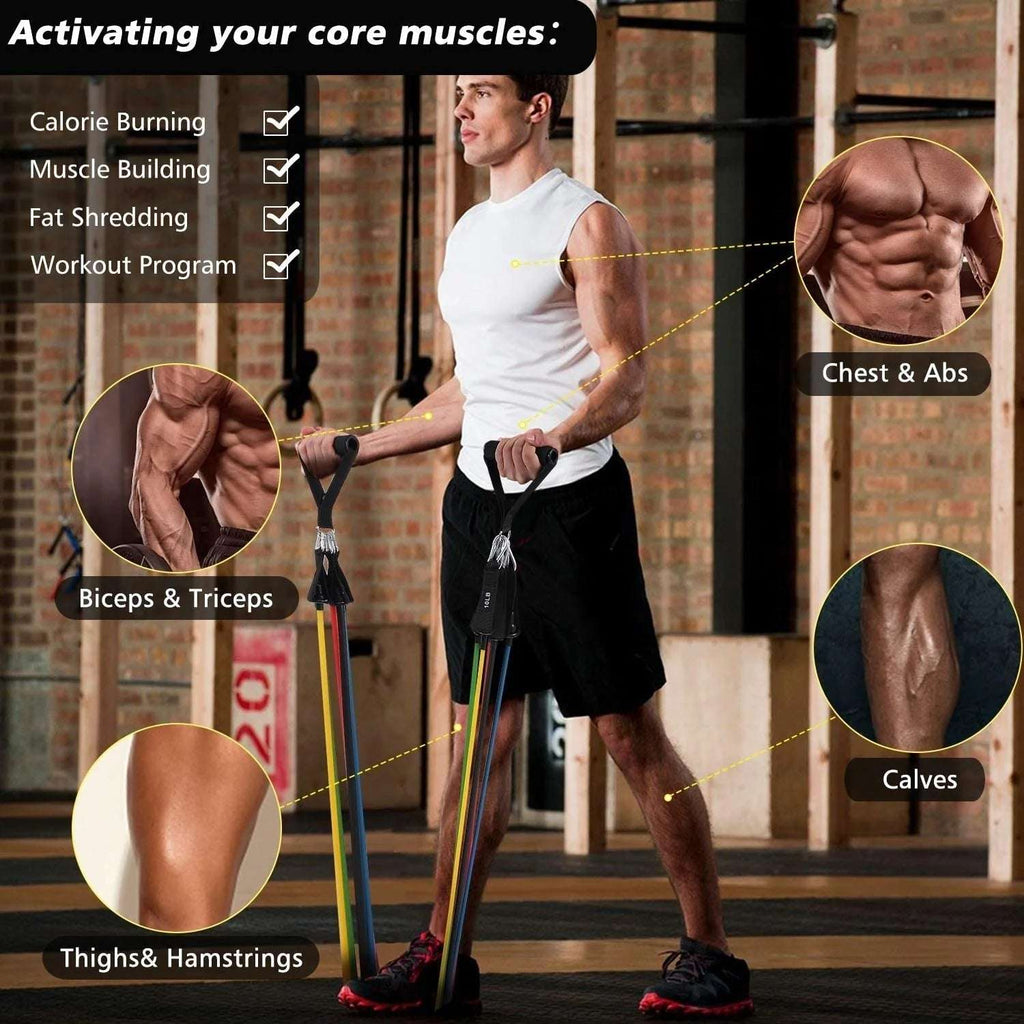 11 Pieces Power Resistance Band Set - For Men And Women - Link Lift Shop