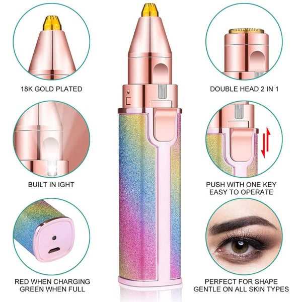 2 in 1 Rechargeable Facial Hair Remover | Eyebrow Trimmer With USB Charging Cable And Cleaning Brush - Link Lift Shop