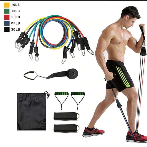 11 Pieces Power Resistance Band Set - For Men And Women - Link Lift Shop