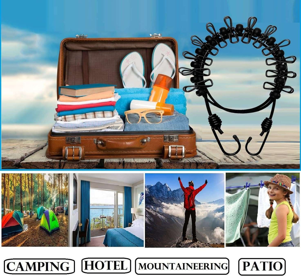 Portable Clothesline Clip – Elastic, Windproof Eco-friendly Cloth Hanging Rope For Travel Home Use | After Stretching It Become - Link Lift Shop