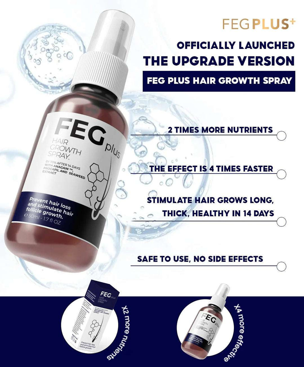 FEG Plus Beard & Hair Growth Serum Spray | 60 ML - Link Lift Shop