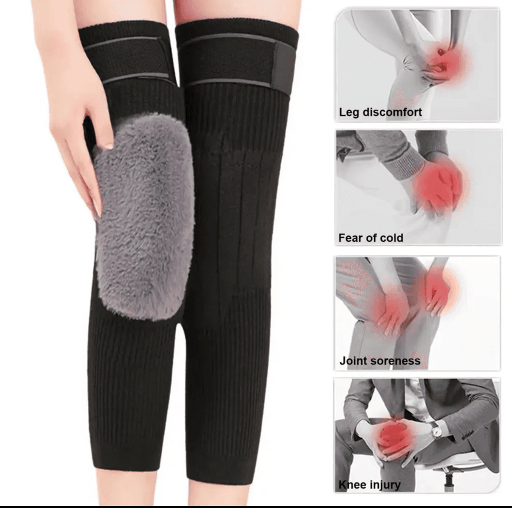 2 Pcs Adjustable Cashmere Wool Knee Warmers - For Men & Women - Link Lift Shop