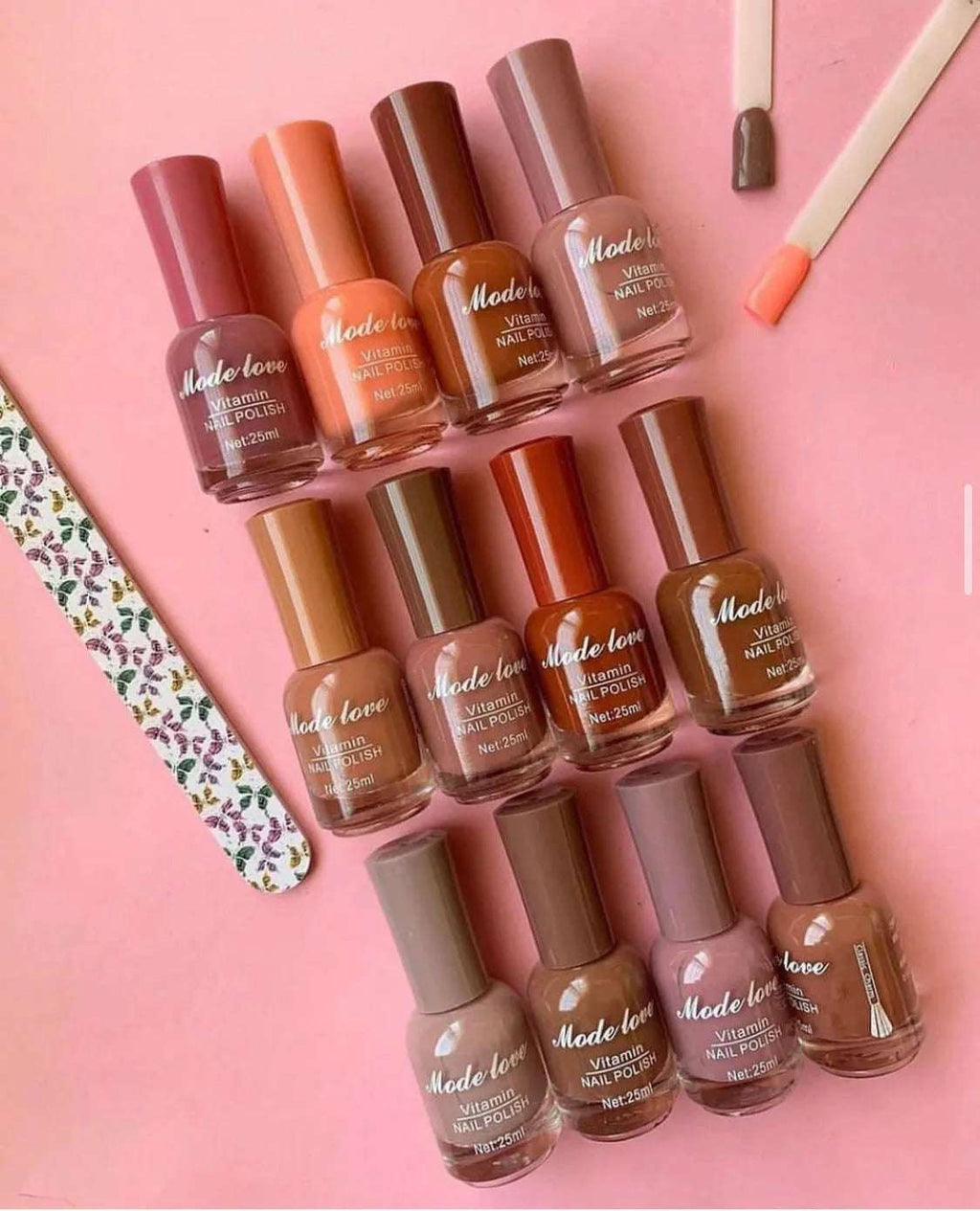Mode Love Vitamin Nail Polishes (Pack Of 12) with Free Bag - Link Lift Shop