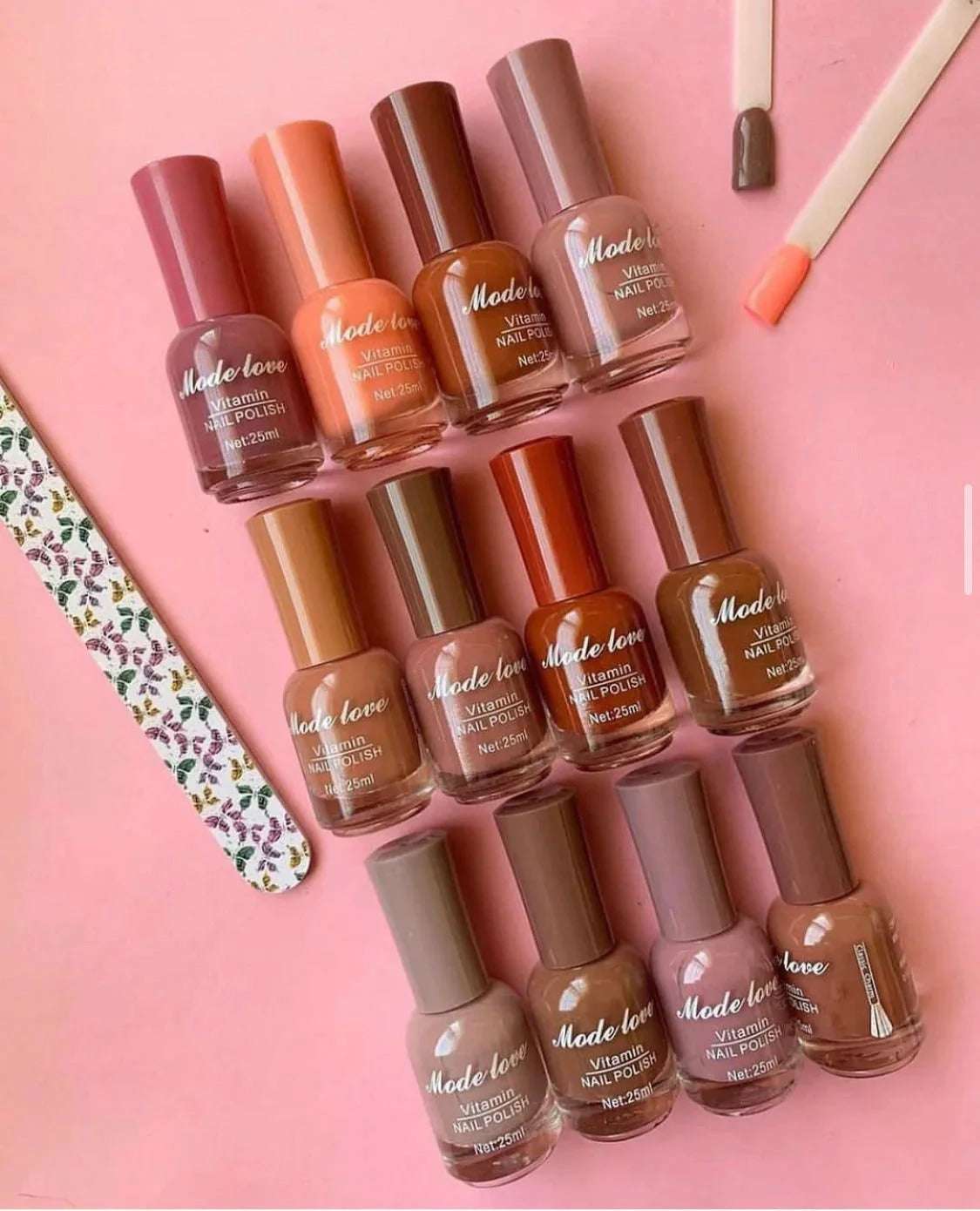 Mode Love Vitamin Nail Polishes (Pack Of 12) with Free Bag - Link Lift Shop