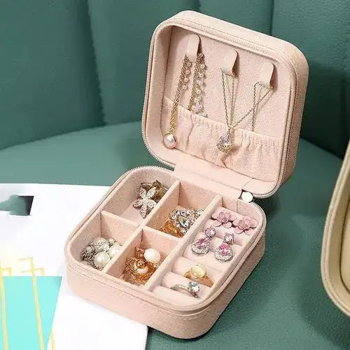 Travel Friendly Jewellery Box, PU Leather Jewellery Box - Link Lift Shop