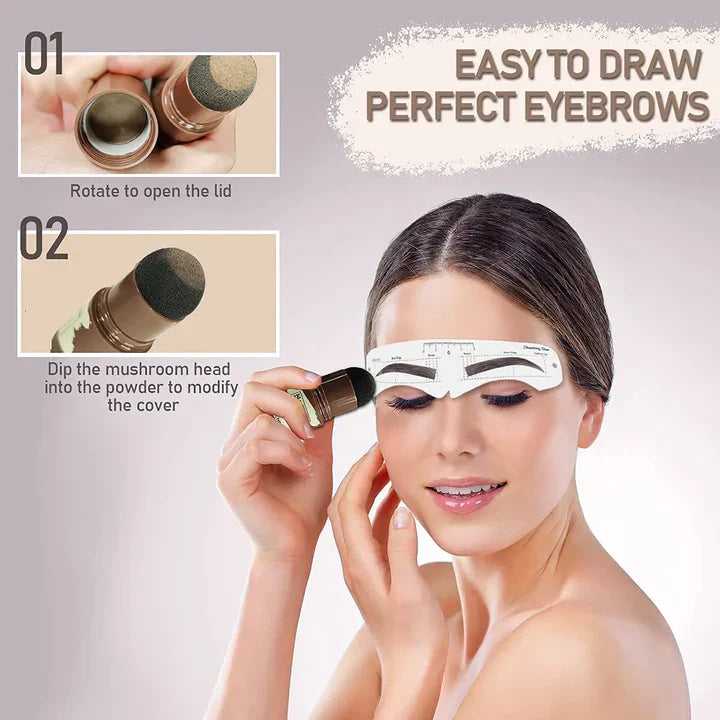 Eye Brow Stamper One Step Eyebrow Stamp Shaping Kit Brow Powder Stamp Makeup With 3 Reusable Eyebrow Stencils And Eyebrow Pen Brushes Hairline - Link Lift Shop