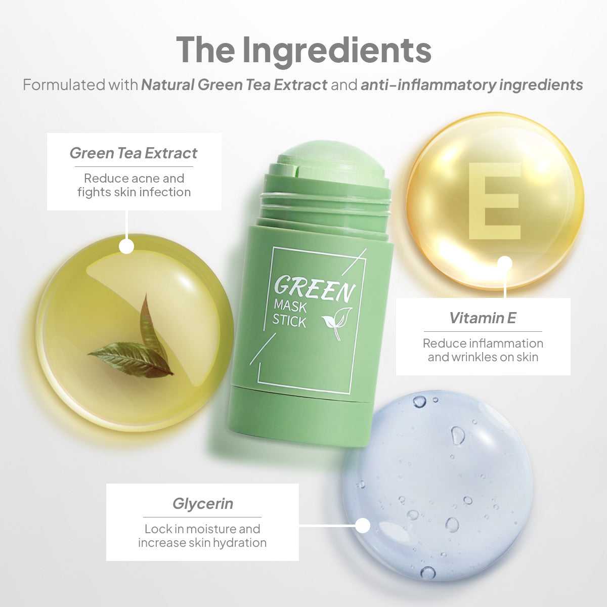 Green Tea Stick Mask for Deep Cleansing and Pore Care | Hydrating Face Masks for Acne and Blackheads - Link Lift Shop