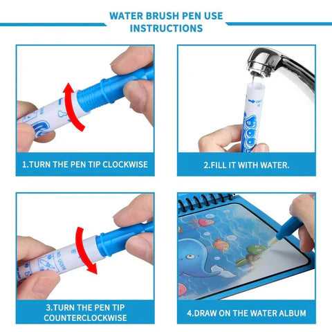 Reusable Magic Water Book Painting | Drawing, Coloring and  Board Book with Magic Water Pen - Chic Flicks Store