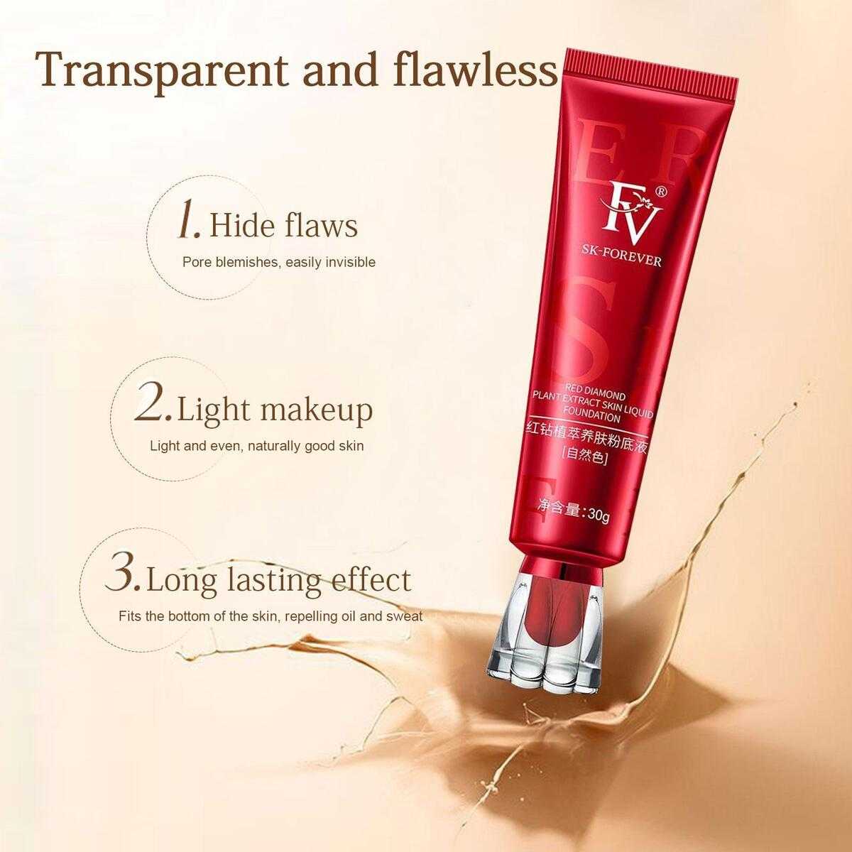 FV Full-Coverage Liquid Foundation – Waterproof, Long-Lasting Matte Finish with Concealer - Link Lift Shop